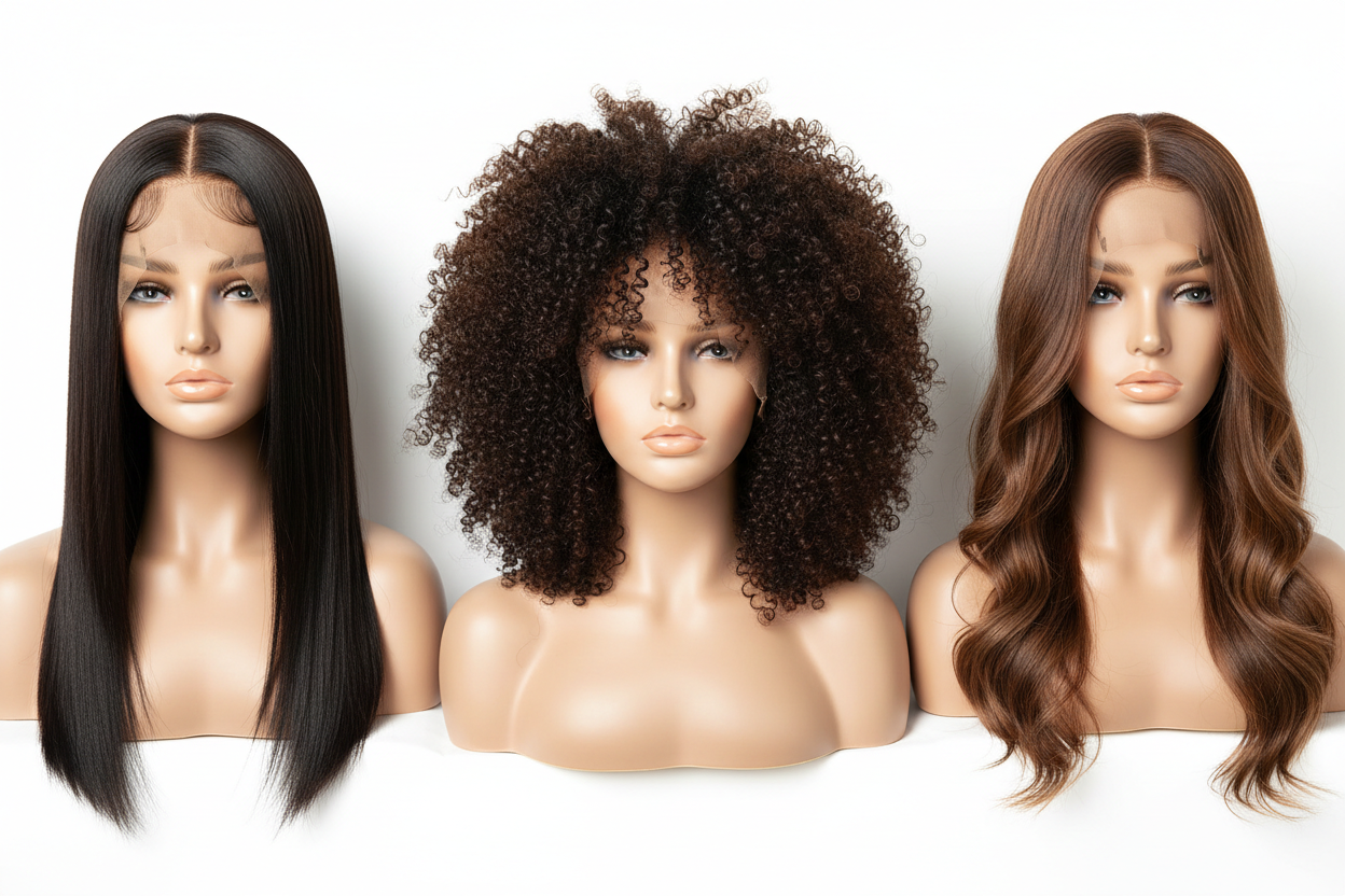 Frontal Wigs Lace Straight Kinky Curly Wavy Brazilian hair