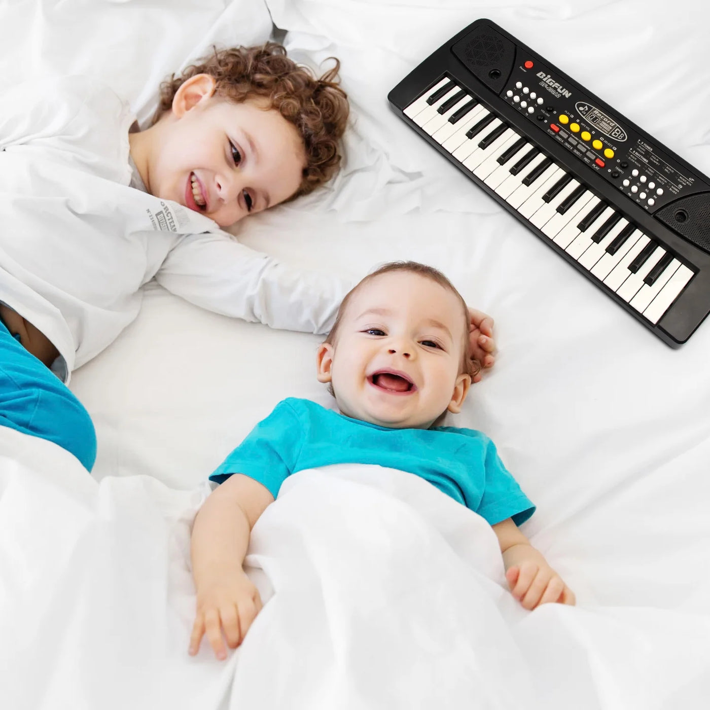 Kids Keyboard Piano 37 Keys Early Learning Educational Musical Keyboard Toy Portable Electronic Music Piano Keyboard for Beginners Boys Girls (Black)