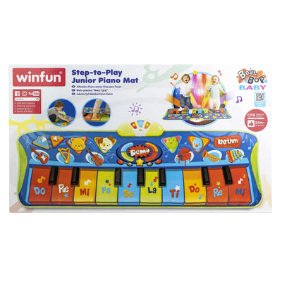 : Step-To-Play: Junior Piano Mat - Lights & Sounds, 10 Keys, 6 Instrument Sounds & 4 Animal Noises, Record & Playback, Toddler & Kids Age 2+