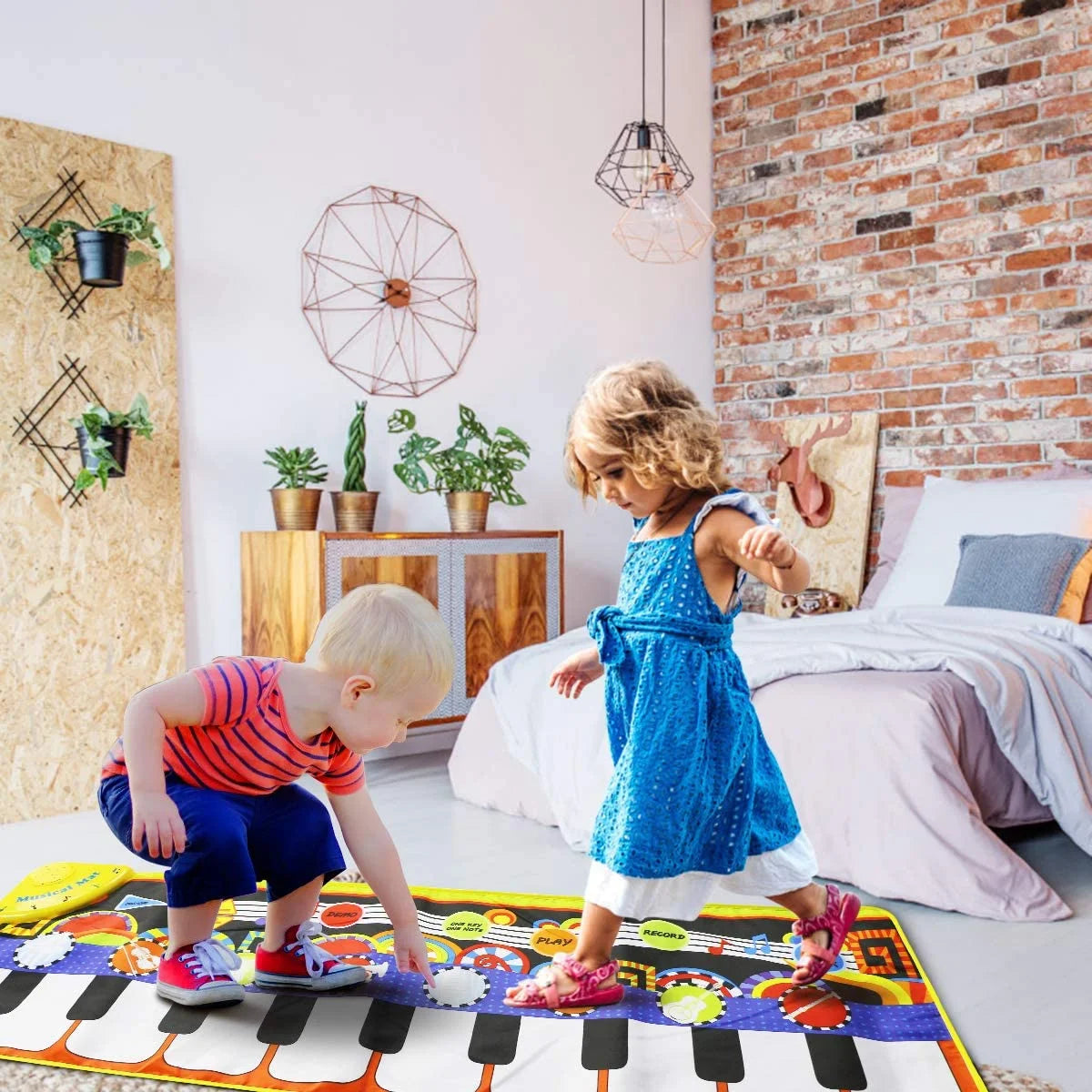 Piano Play Music Mat for Kids - Touch, Step on Keyboard and 8 Selectable Musical Instruments