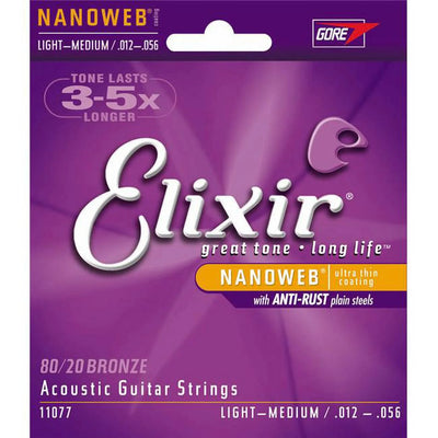 11077-U Nanoweb 80-20 Bronze Light Medium Acoustic Guitar Strings Set