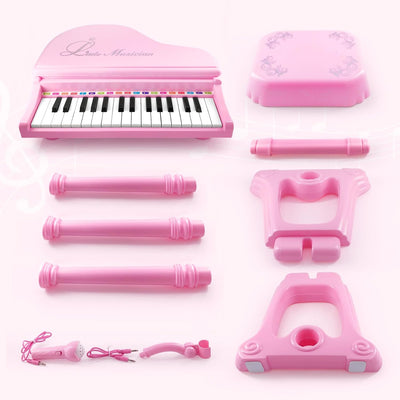 Piano Keyboard Toys for Girls - 31 Keys Kids Toy Piano with Microphone and Stool for Toddler Music Toy for 3+ Years Old Girls Birthday Gift