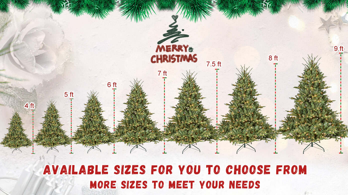 9FT Full-Shape Christmas Tree with 1100 UL Lights – PE/PVC Mixed