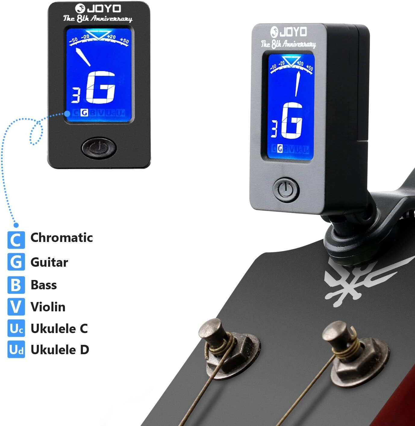 Jt 01 Clip on Tuner Capo for Guitar Bass Ukulele Violin with Lcd Display