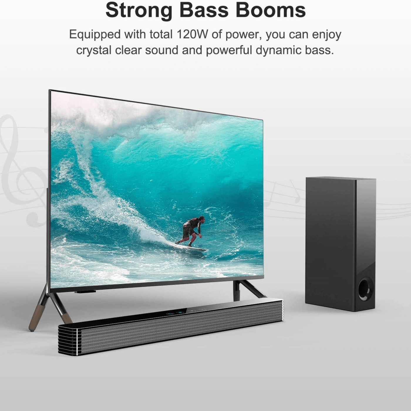 Norcent KB2020 Black Mamba Series 25" 120W Bluetooth Sound Bar with