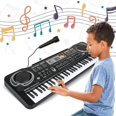 Electronic Piano Keyboard for Kids, 61 Key Beginner Electric Piano for Gift with Microphone,Digital Music Piano for Kids Ages 5-12.