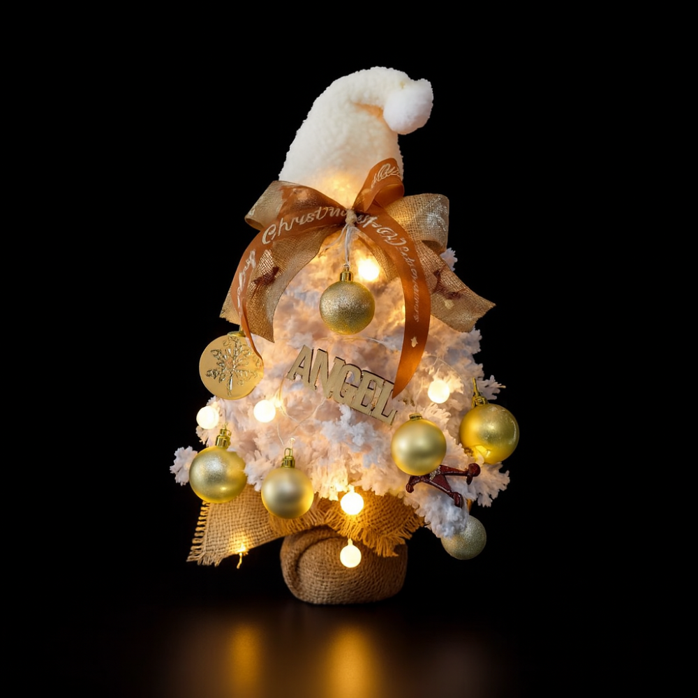 Pre Lit Mini Tabletop Christmas Tree Lights Artificial Pine