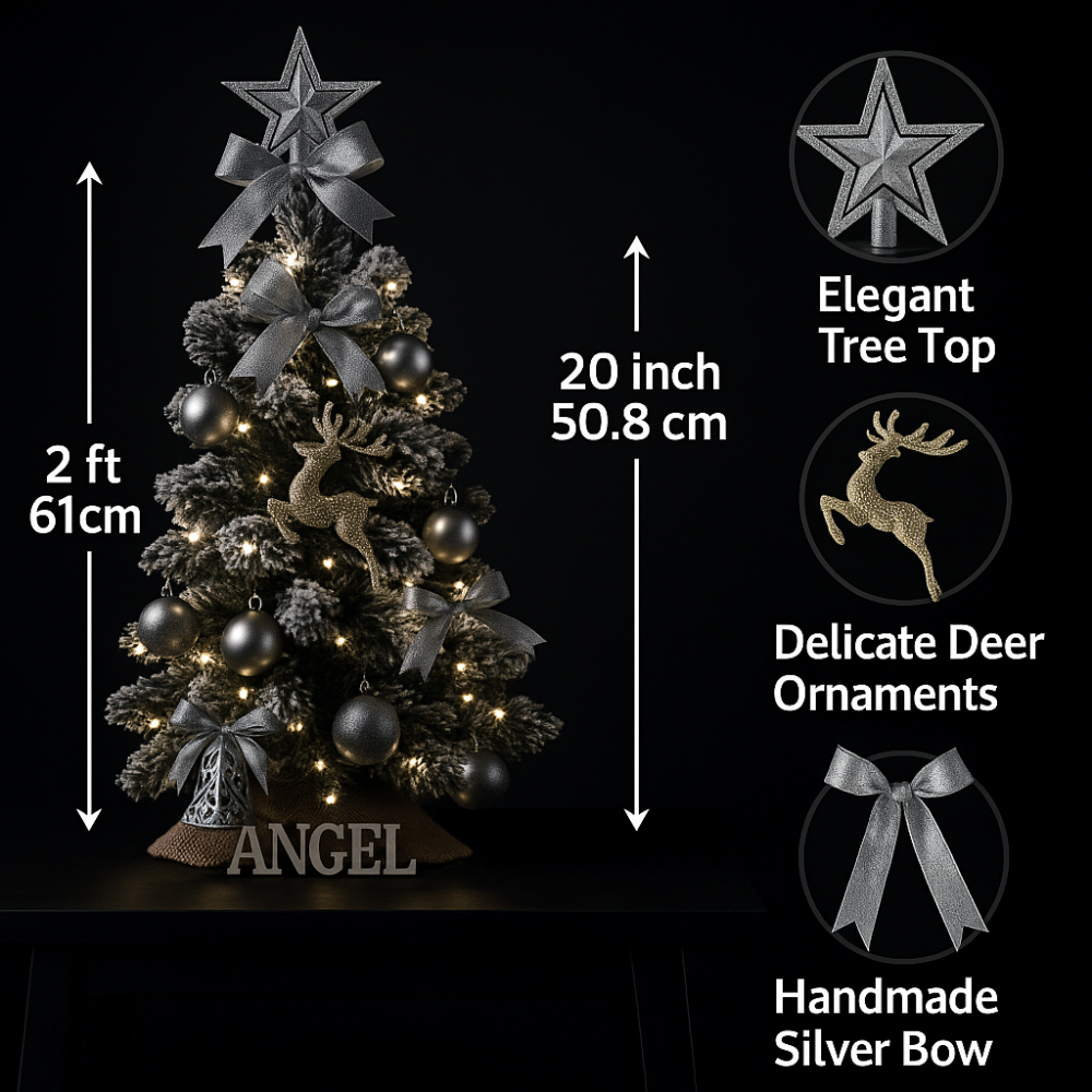 Pre Lit Mini Tabletop Christmas Tree Lights Artificial Pine