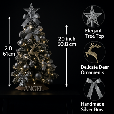 Pre Lit Mini Tabletop Christmas Tree Lights Artificial Pine