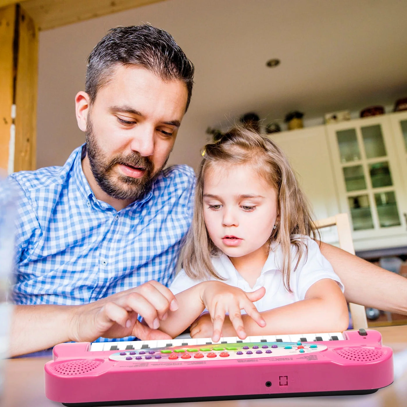 32 Keys Kids Keyboard Piano Portable Electronic Musical Instrument Multi-Function Music Keyboard Piano for Kids Early Learning Educational Toy Birthday Xmas Day Gifts (Pink)