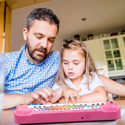 32 Keys Kids Keyboard Piano Portable Electronic Musical Instrument Multi-Function Music Keyboard Piano for Kids Early Learning Educational Toy Birthday Xmas Day Gifts (Pink)