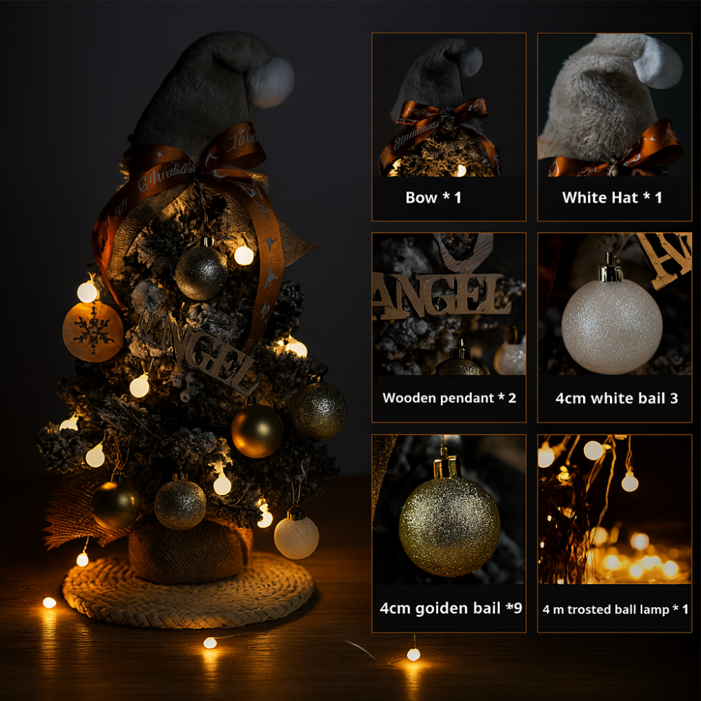 Pre Lit Mini Tabletop Christmas Tree Lights Artificial Pine