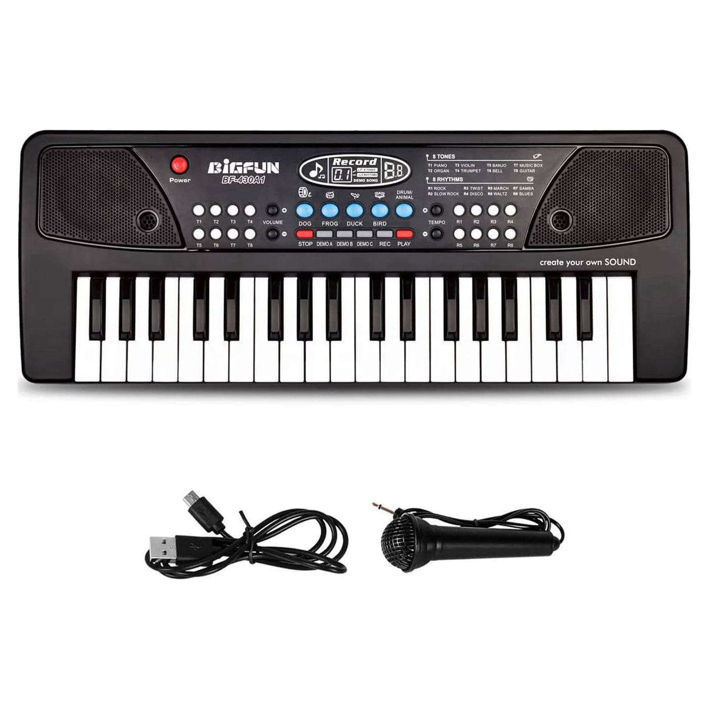 Kids Piano, Kids Keyboard 37 Keys Portable Electronic Musical Instrument Multi-Function Music Piano for Kids Early Learning Educational Toy Birthday Xmas Day Gifts (Black)