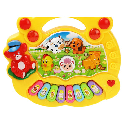 Baby Music Keyboard Piano Drum Set, Baby Piano Light up Animal Musical Toys,Infant Piano Toys for 1-3, Toddler Piano 6 12 18 24 Months Early Educational Toys