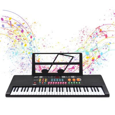 61-Key Keyboaed Piano with Dual Speaker, Microphone and Stand or Kids, Adult & Beginners, Black