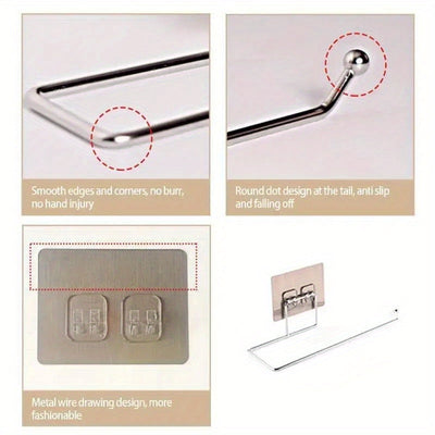 Stainless Steel Wall-Mounted Paper Towel Holder - Versatile Kitchen &