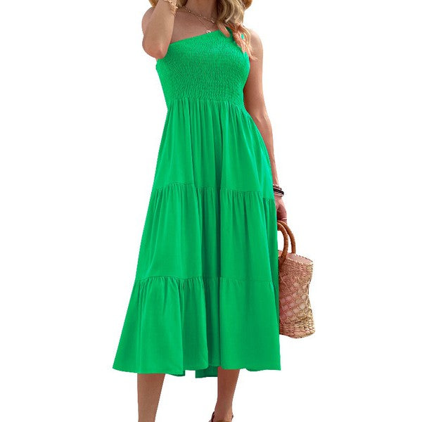 Solid One-Shoulder Dress