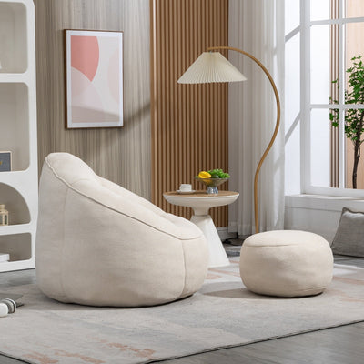 LuneluX_Home – CloudSoft Bean Bag Chair with Footrest