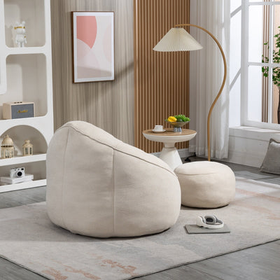 LuneluX_Home – CloudSoft Bean Bag Chair with Footrest