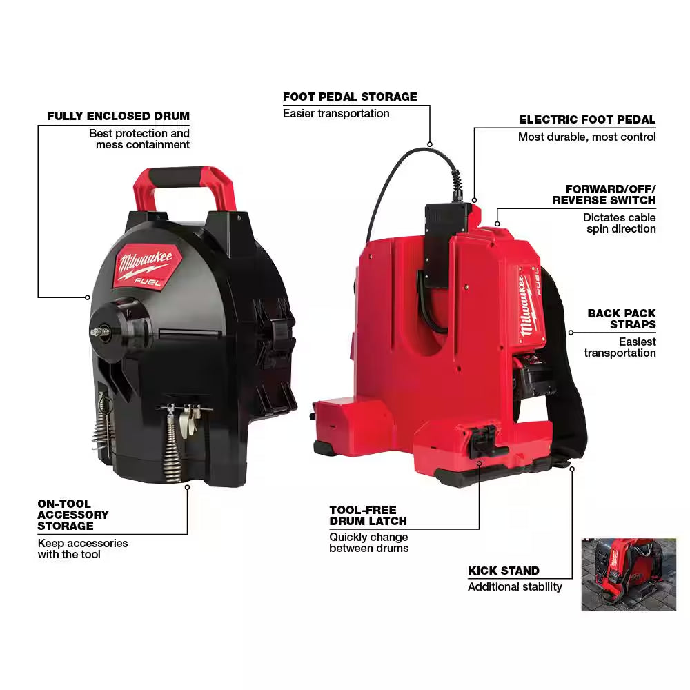 M18 FUEL 18-Volt Lithium-Ion Brushless Cordless Drain Cleaning Switch Pack Drum (Drum Only)