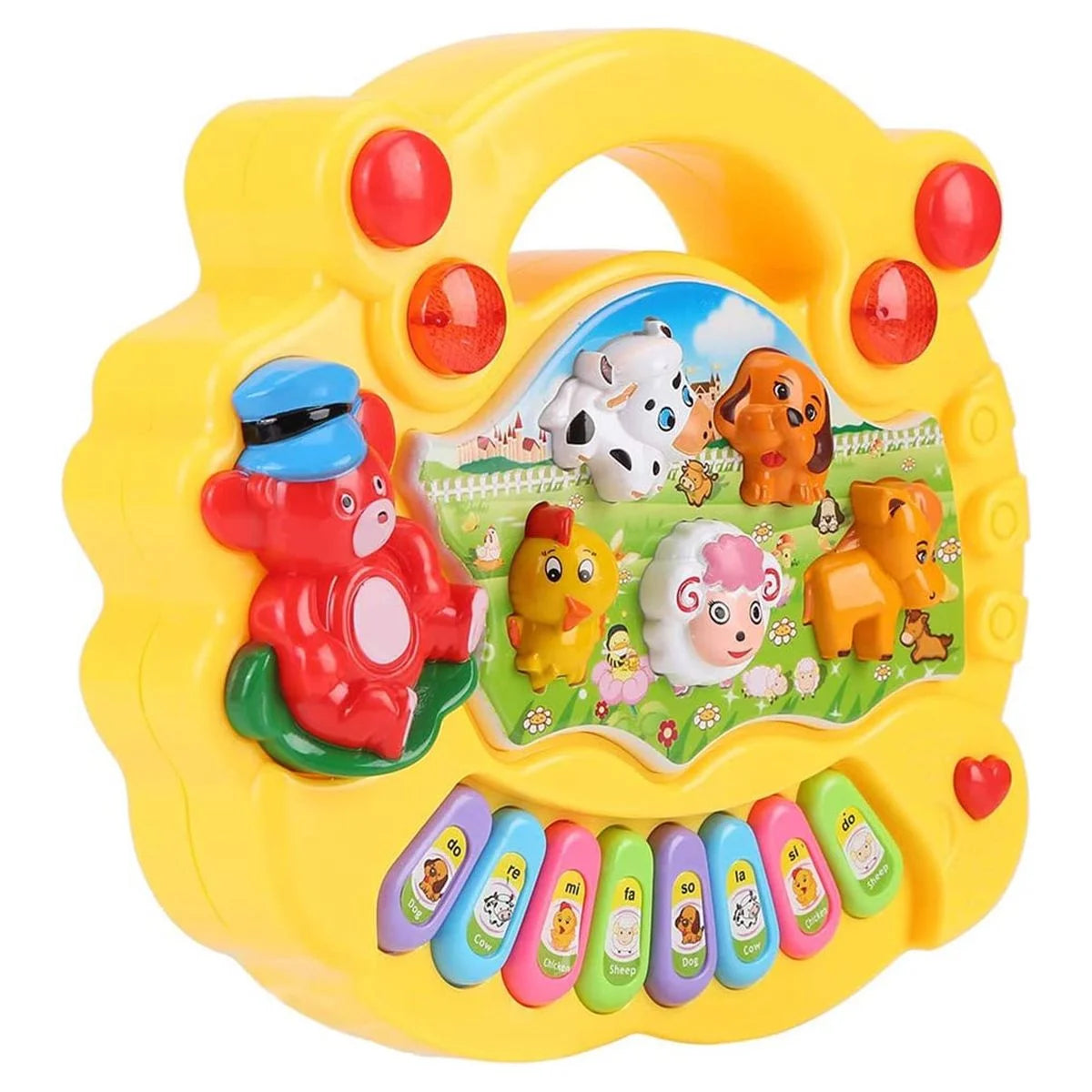 Baby Music Keyboard Piano Drum Set, Baby Piano Light up Animal Musical Toys,Infant Piano Toys for 1-3, Toddler Piano 6 12 18 24 Months Early Educational Toys