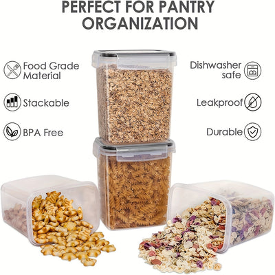 6 Pcs Airtight Food Storage Containers - BPA-Free Kitchen Pantry