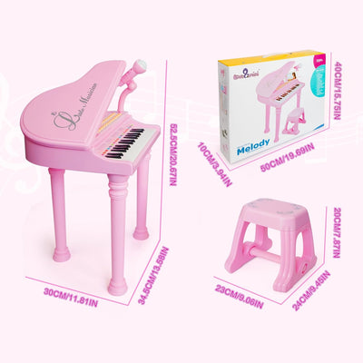 Piano Keyboard Toys for Girls - 31 Keys Kids Toy Piano with Microphone and Stool for Toddler Music Toy for 3+ Years Old Girls Birthday Gift