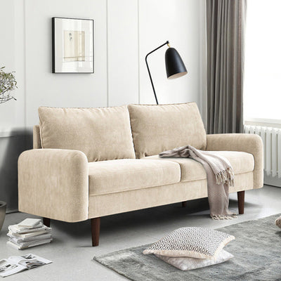 LuneluX_Home – 56.3" Velvet Round Arm Apartment Sofa