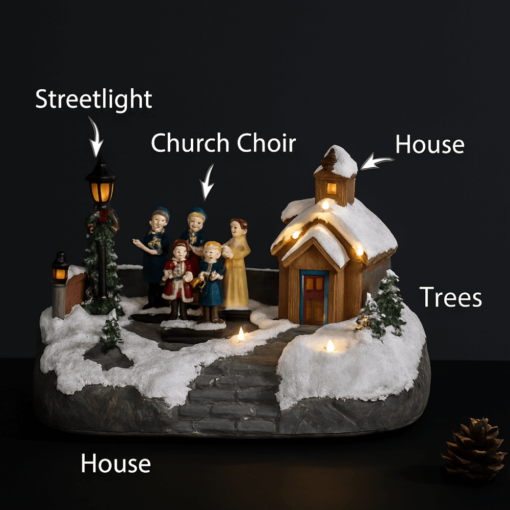 Christmas Village Choir Decoration Winter Wonderland LED