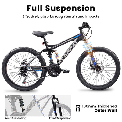 FlexRide™ 24 – 24" MTB Bike with Disc Brakes & 21-Speed Gears