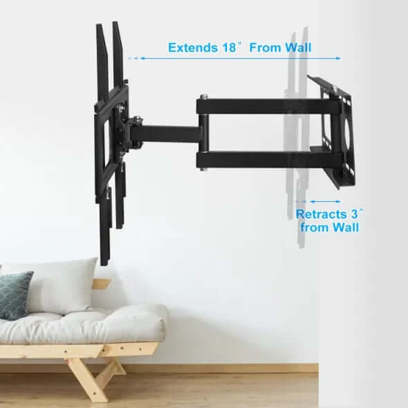 TV Wall Mount Swivel Tilt Full-Motion Articulating Wall Rack For