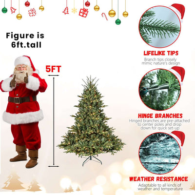9FT Full-Shape Christmas Tree with 1100 UL Lights – PE/PVC Mixed