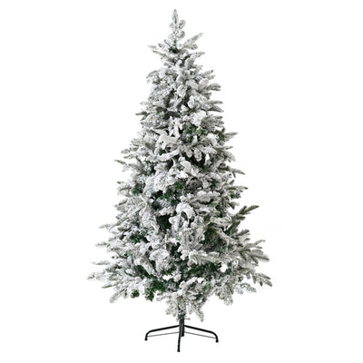 Unlit 7FT Snowy PE PVC Mixed Christmas Tree