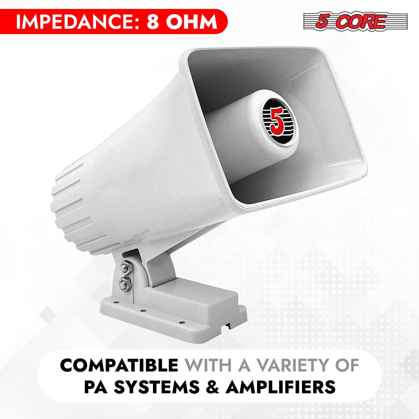 5 Core PA Speaker 6 x 4" 50W Bull Horn Loud Audio Outdoor Speakers System 8Ohm ReflexÂ Megaphone-3