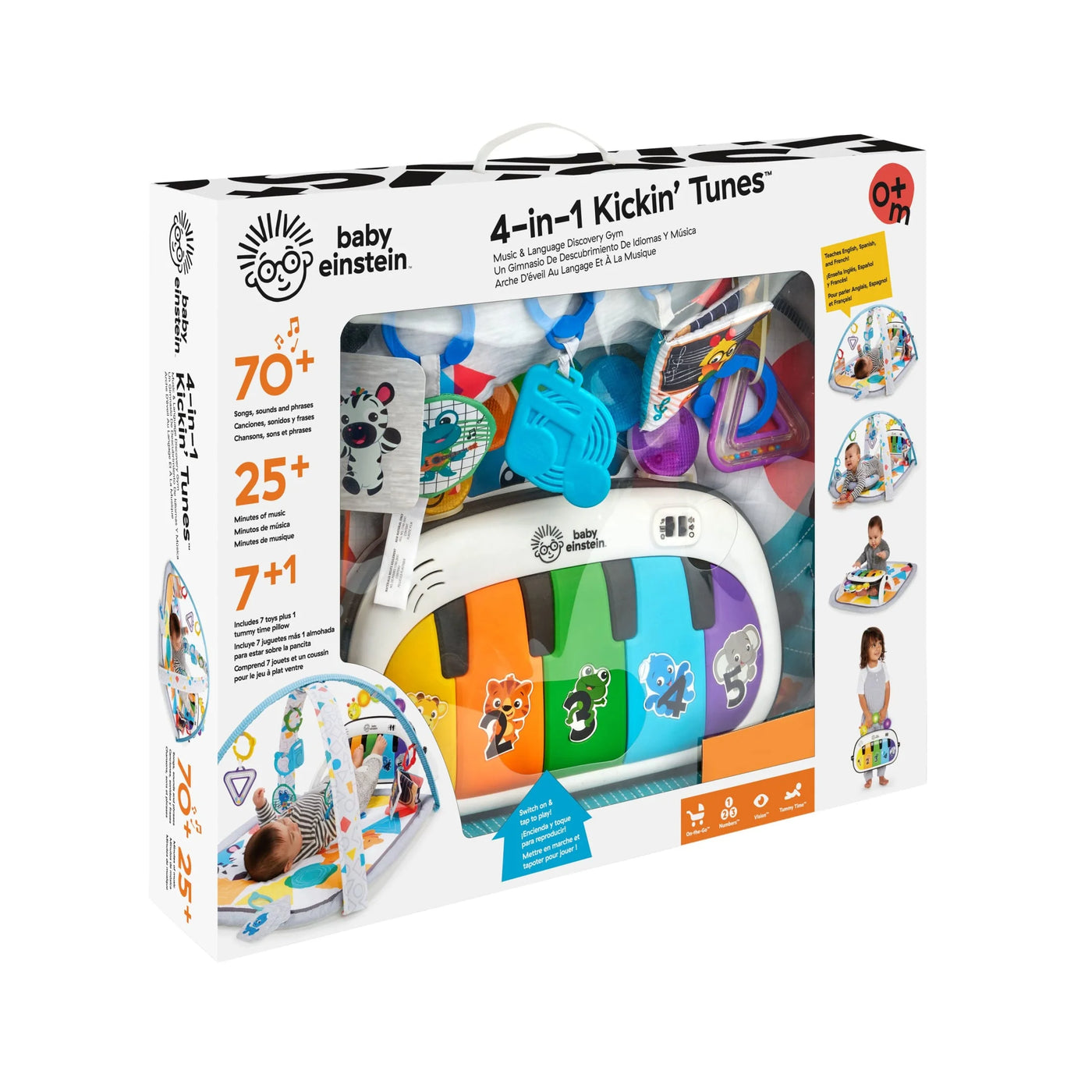 Kickin' Tunes 4-In-1 Infant Baby Activity Gym & Tummy Time Play Mat with Piano, 0-36 Months, Multicolor