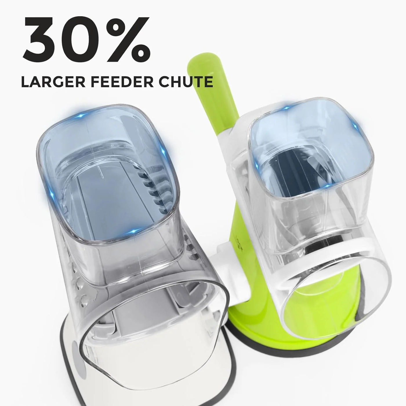 Multipurpose 5-In-1 Rotary Cheese Grater, Cheese Shredder with Rubber Suction Base, Versatile Drum Blades for Vegetables, Nuts, and More, White