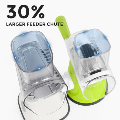 Multipurpose 5-In-1 Rotary Cheese Grater, Cheese Shredder with Rubber Suction Base, Versatile Drum Blades for Vegetables, Nuts, and More, White