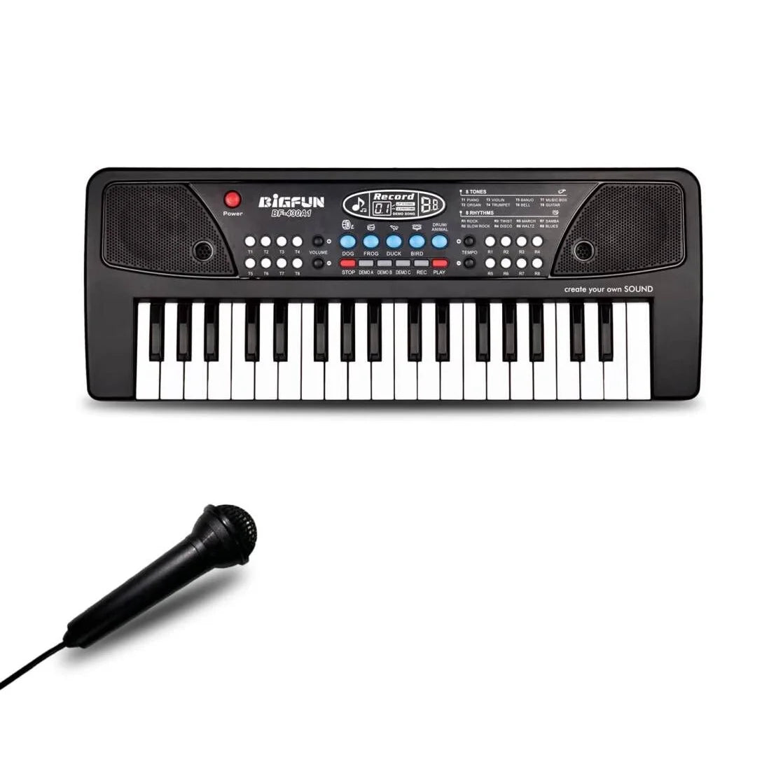 Piano Keyboard for Kids, 37 Keys Portable Electronic Keyboards Piano for Kids with Microphone - Music Piano Toys for Children (Black)