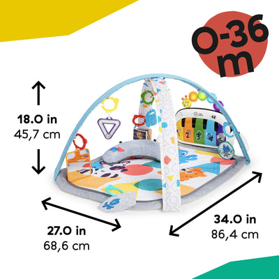 Kickin' Tunes 4-In-1 Infant Baby Activity Gym & Tummy Time Play Mat with Piano, 0-36 Months, Multicolor