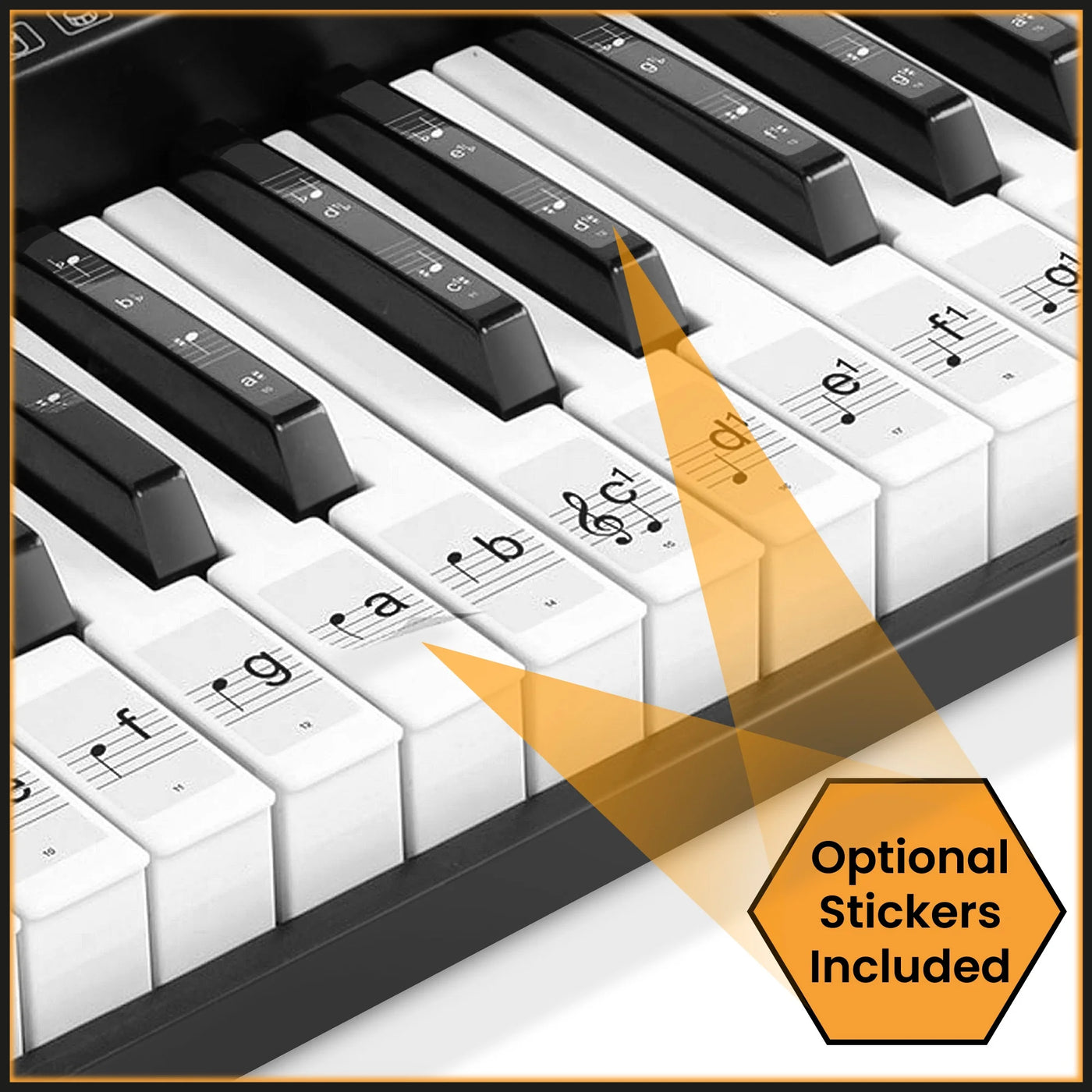 61-Key Digital Music Piano Keyboard with Microphone and Sticker Sheet