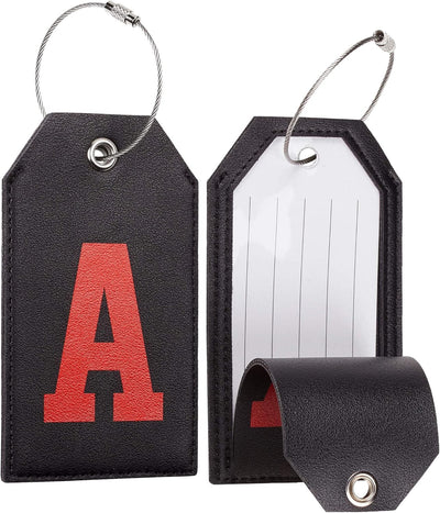 Initial Luggage Tags for Suitcases Leather Luggage Tag Travel Bag Tag Fully Bendable