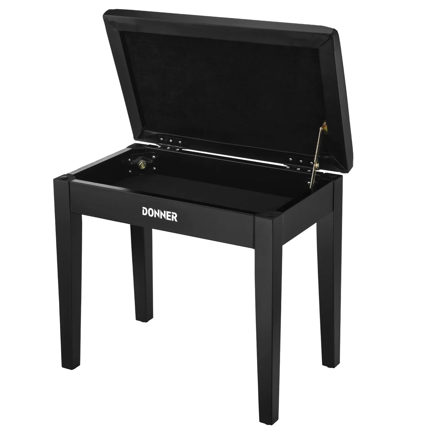 Piano Bench with Storage, Solid Wood Keyboard Bench Piano Bookcase Stool Chair Seat with High-Density Sponges Pad, Black