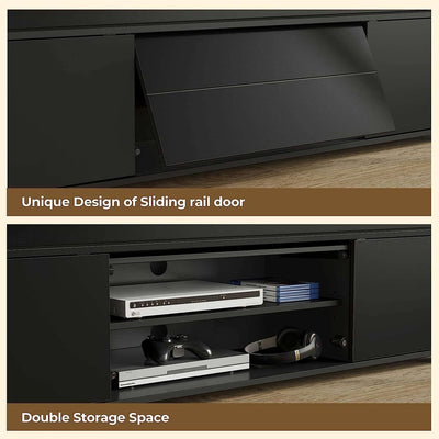 LED TV Stand With Power Outlet And Storage Cabinet