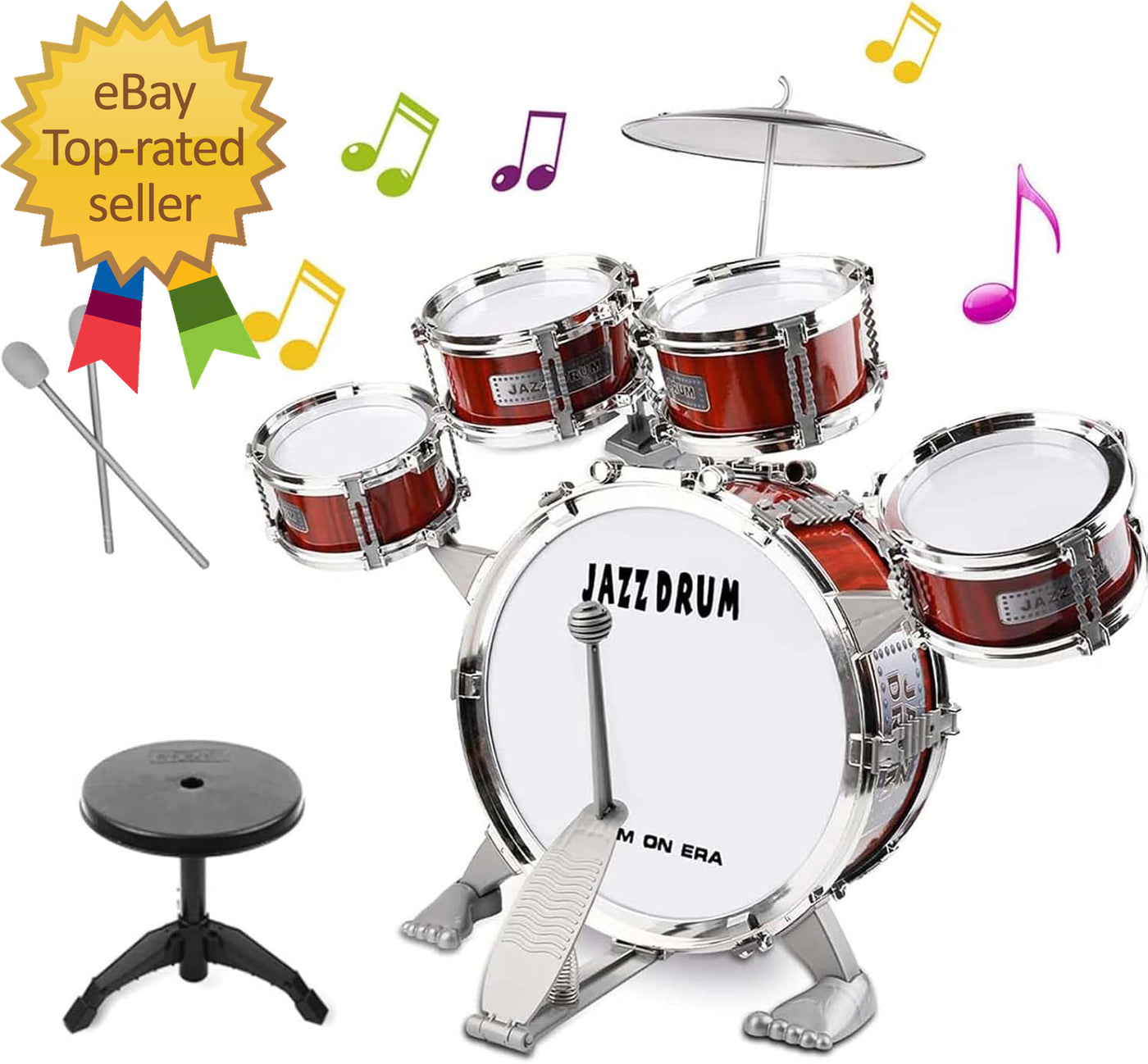 Kid Drum Set for Toddlers 1-3 Jazz Drum Set for Kids Age 3-5 with 5 Drums