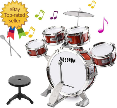 Kid Drum Set for Toddlers 1-3 Jazz Drum Set for Kids Age 3-5 with 5 Drums