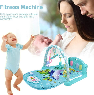 3-In-1 Baby Play Mat & Activity Gym for Infant, Blue