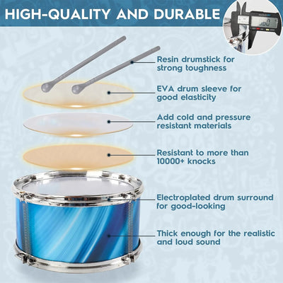 Kids Drum Set, 15 Pieces Drum Set for for Toddlers 1-3, Musical Instrument Toys with 6 Drums, W/ 4 Lights and 2 Cymbals, Drum Kit Boys Girls Birthday Gift for Beginner Music Practice