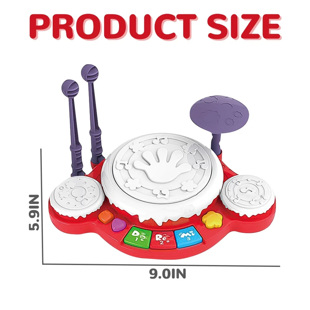 Kids Drum Toy for Toddlers 1-3 Musical Baby Girl Toys for 1 Year Old Girl, Toddler Girl Toys Age 1-2 Birthday Gifts