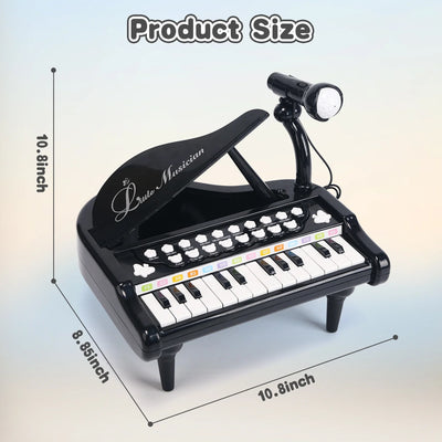 24 Keys Toy Piano for Girls, Cute Piano for Kids with Built-In Microphone & Music Modes, Preschooler Music Learning Popular Piano Toys, Birthday Christmas Gift for Kids Aged 3-6+, Black