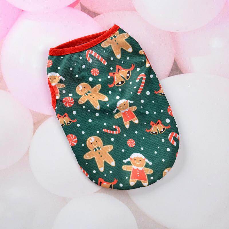 Festive Holiday Pet Vest - Christmas Cartoon Dog Clothes